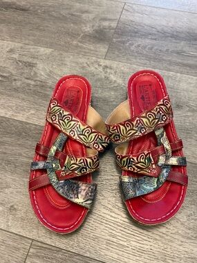 L'Artiste by Spring Step sandals floral red pink si: 41